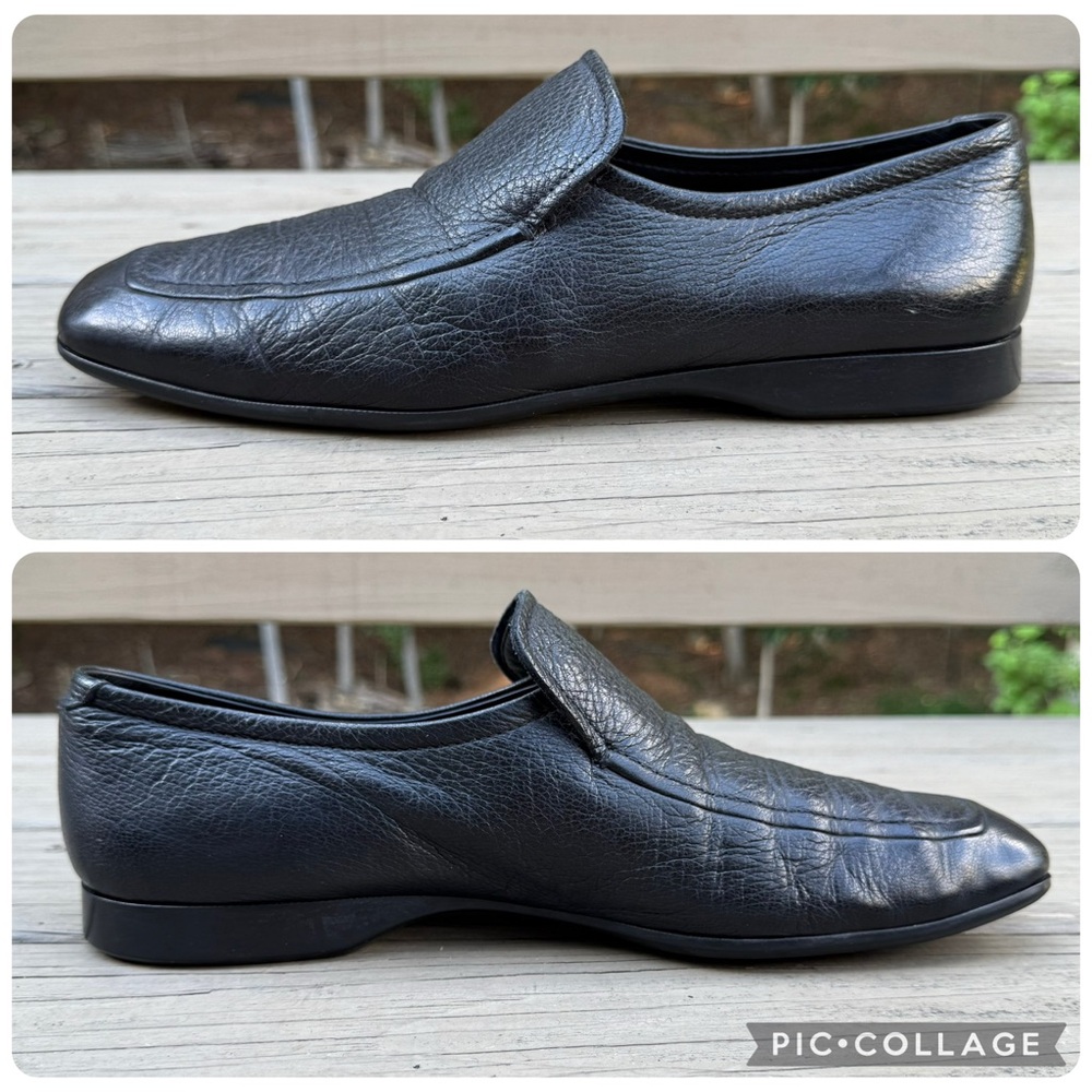 Prada black leather loafers shoes size 9.5 - Picture 9 of 15